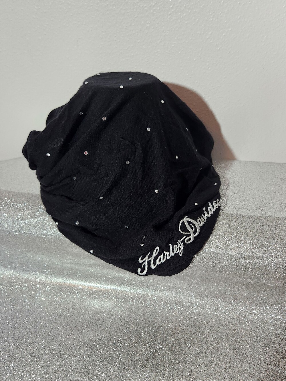 Harley-Davidson Black Rhinestone Skull Cap